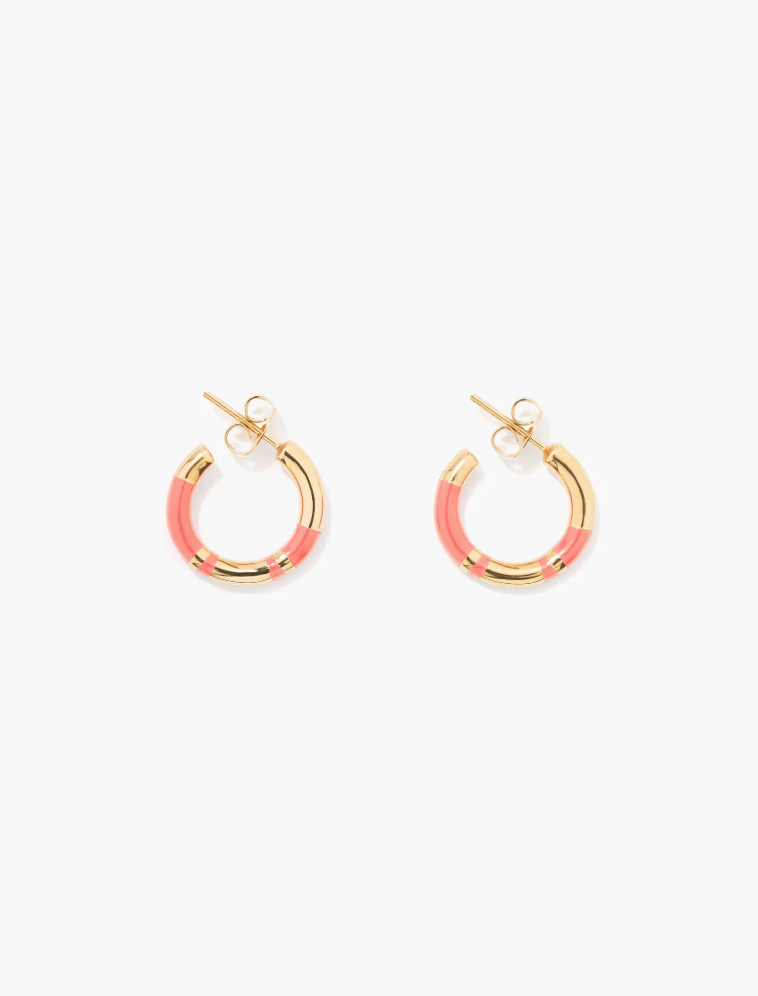 Mini Créoles Positano Rose - Aurélie Bidermann