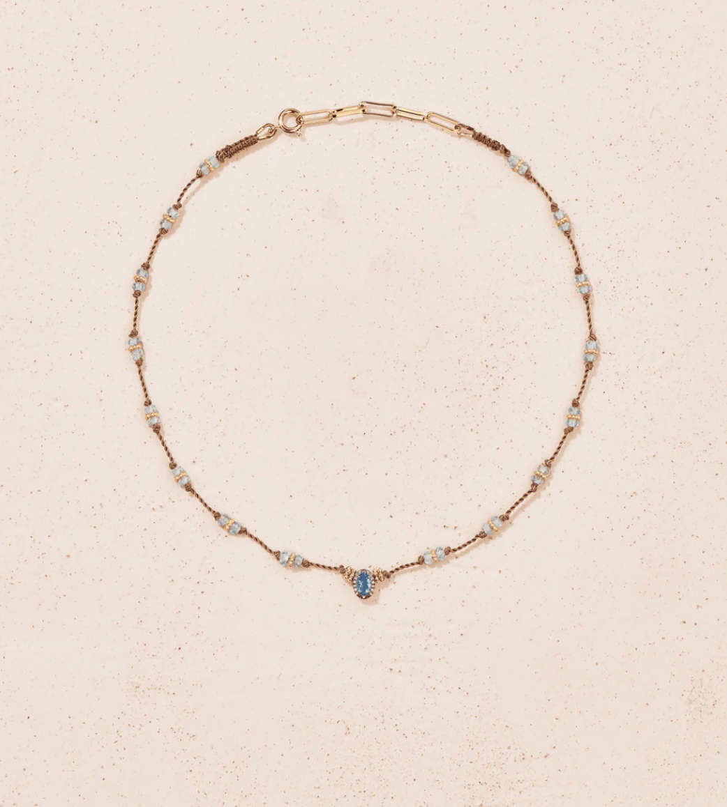 Collier Dâka Topaze Bleue - Tityaravy
