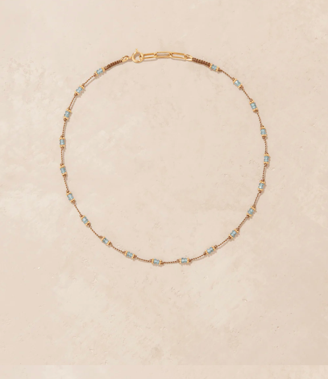 Collier Tiare Zircons Bleus - Tityaravy