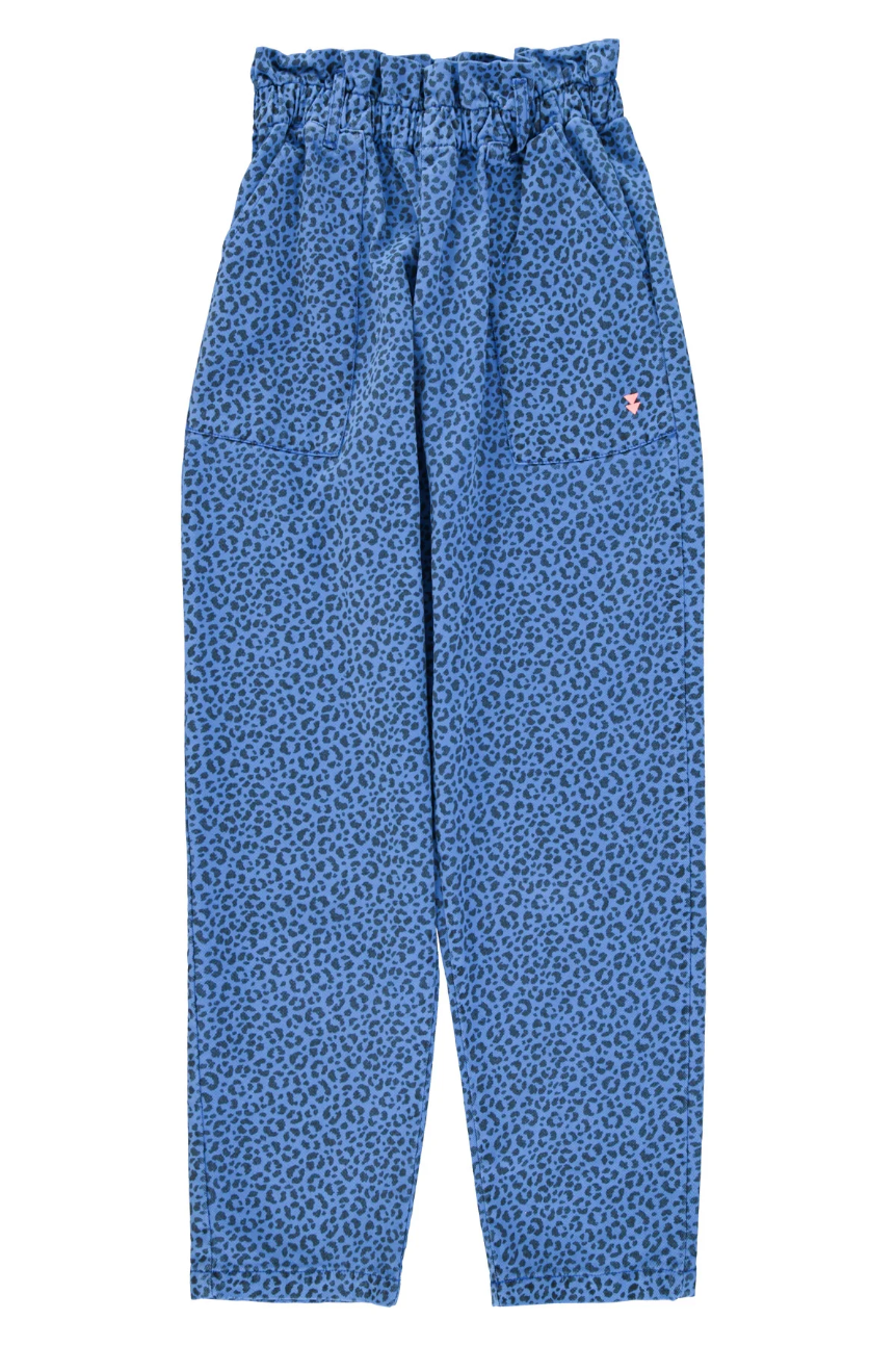 Pantalon Imprimé Animal Bleu