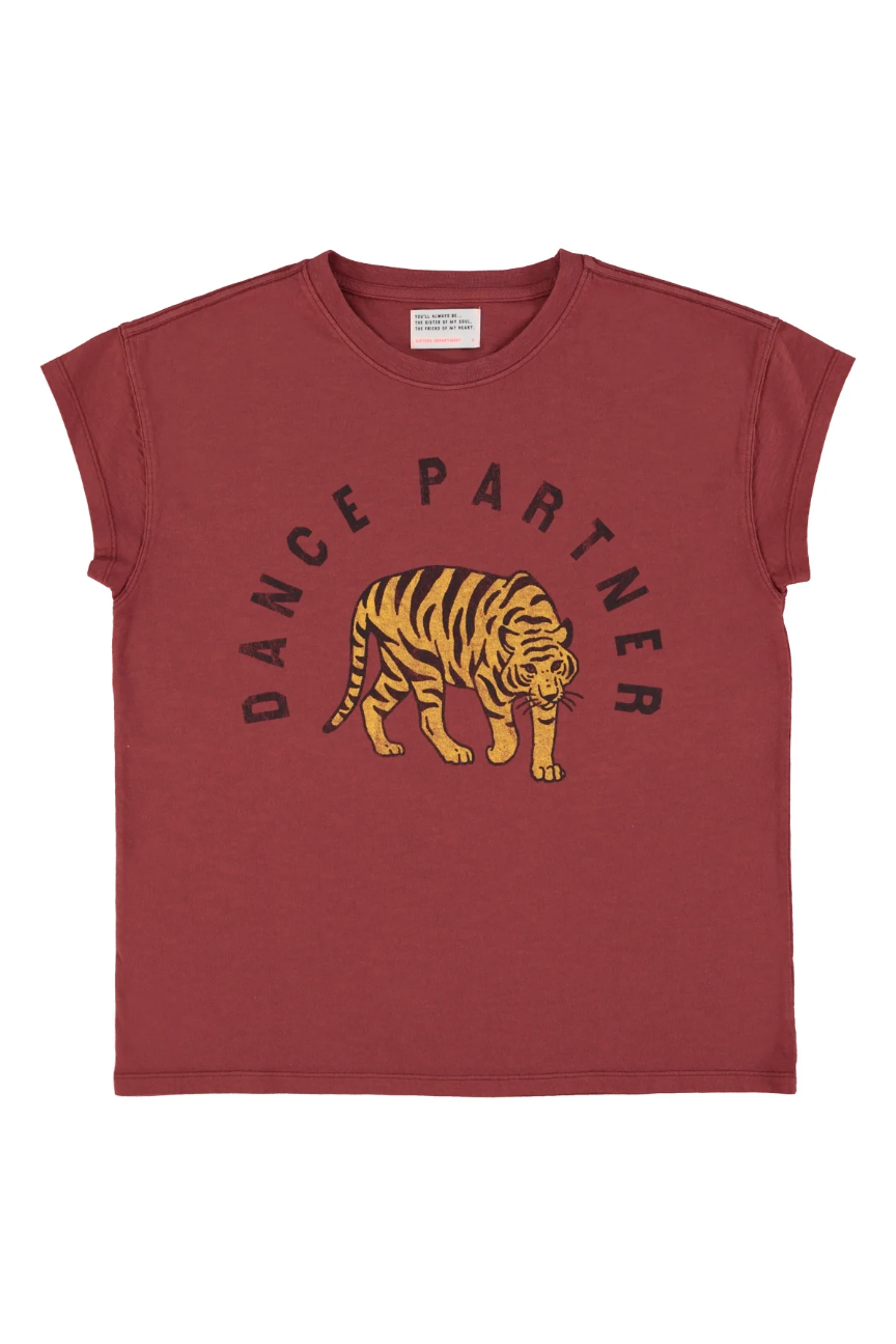 T-Shirt Bordeaux Tiger Print - Sisters Department