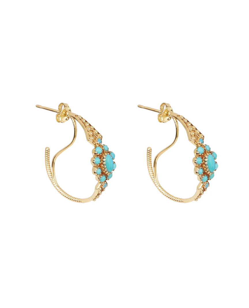 Boucles d'Oreilles Anne 4 Turquoise - Dorothée Sausset