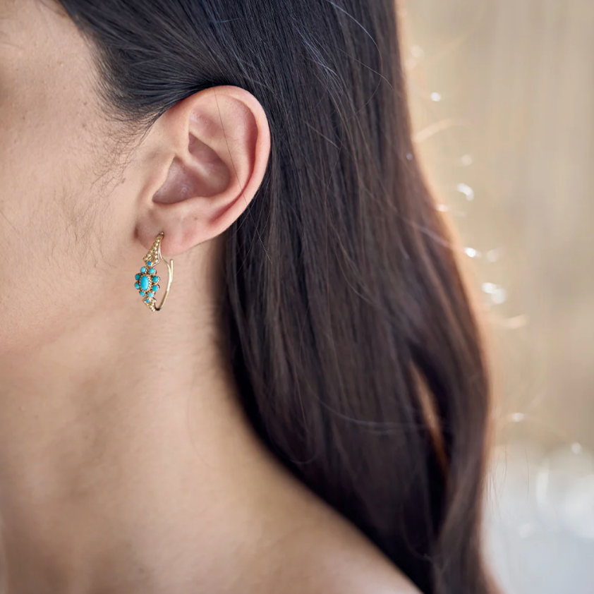 Boucles d'Oreilles Anne 4 Turquoise - Dorothée Sausset