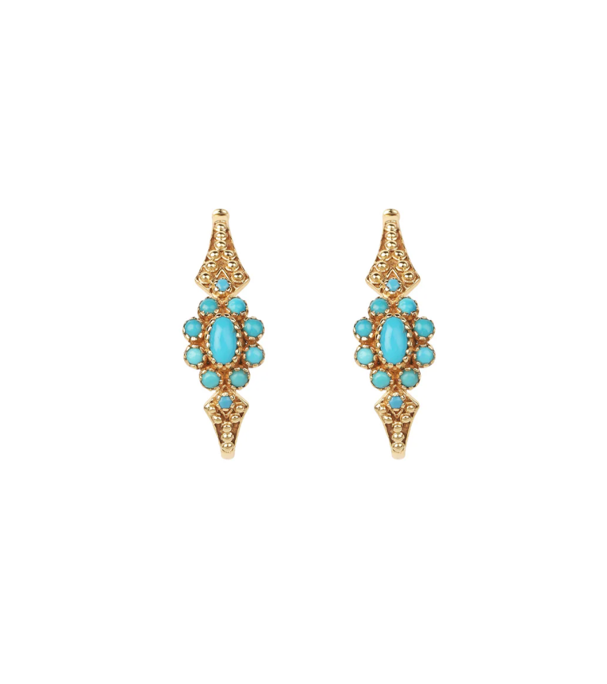 Boucles d'Oreilles Anne 4 Turquoise - Dorothée Sausset