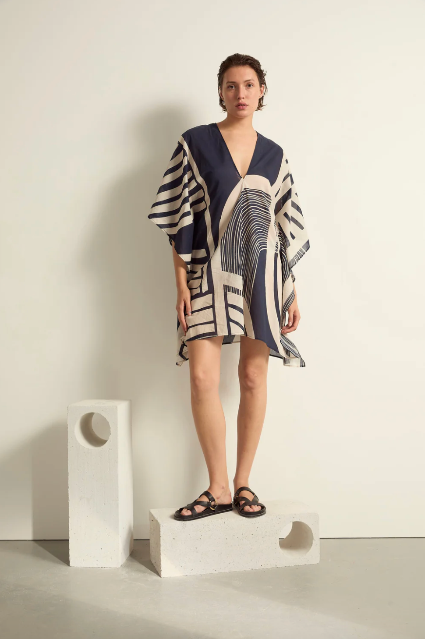 Robe Pauline Carousel Ink Blue - Mare di Latte