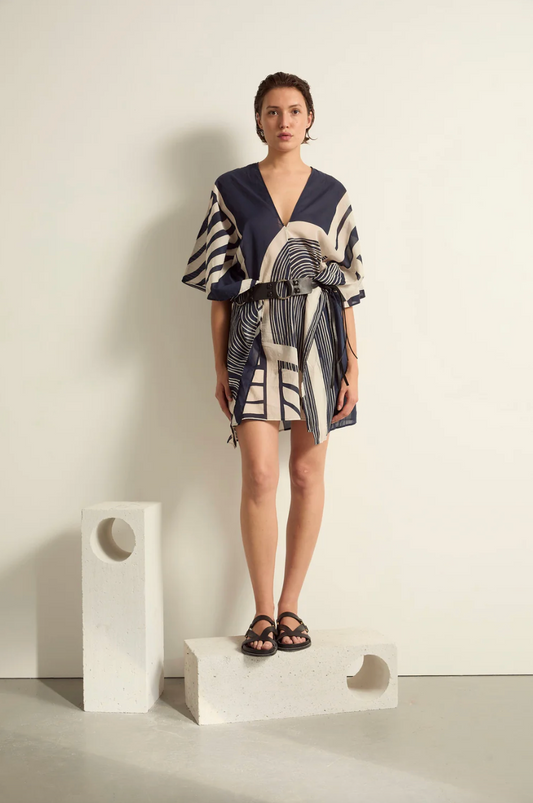 Robe Pauline Carousel Ink Blue - Mare di Latte