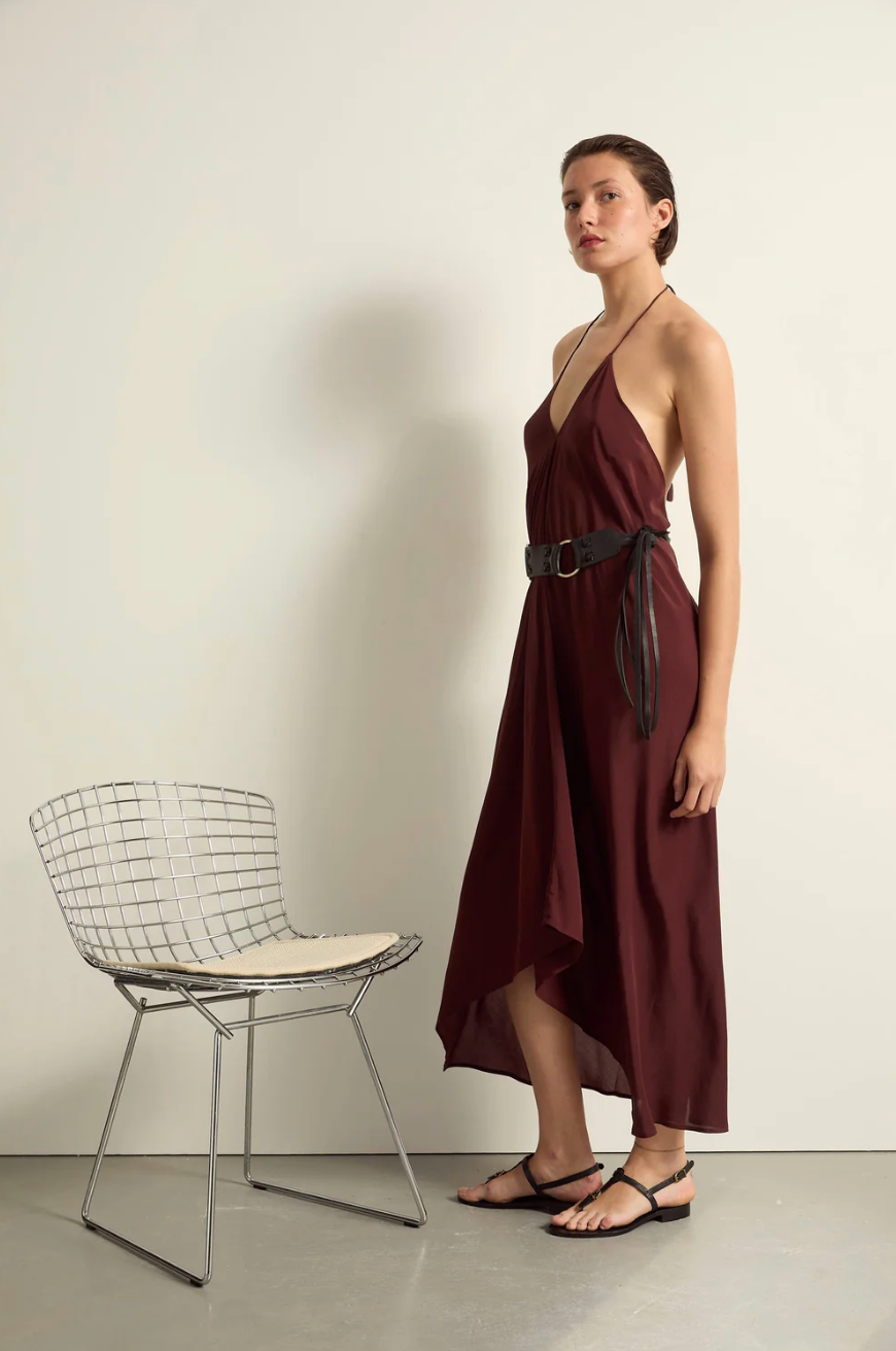 Robe Ivina Soie Burgundy - Mare di Latte