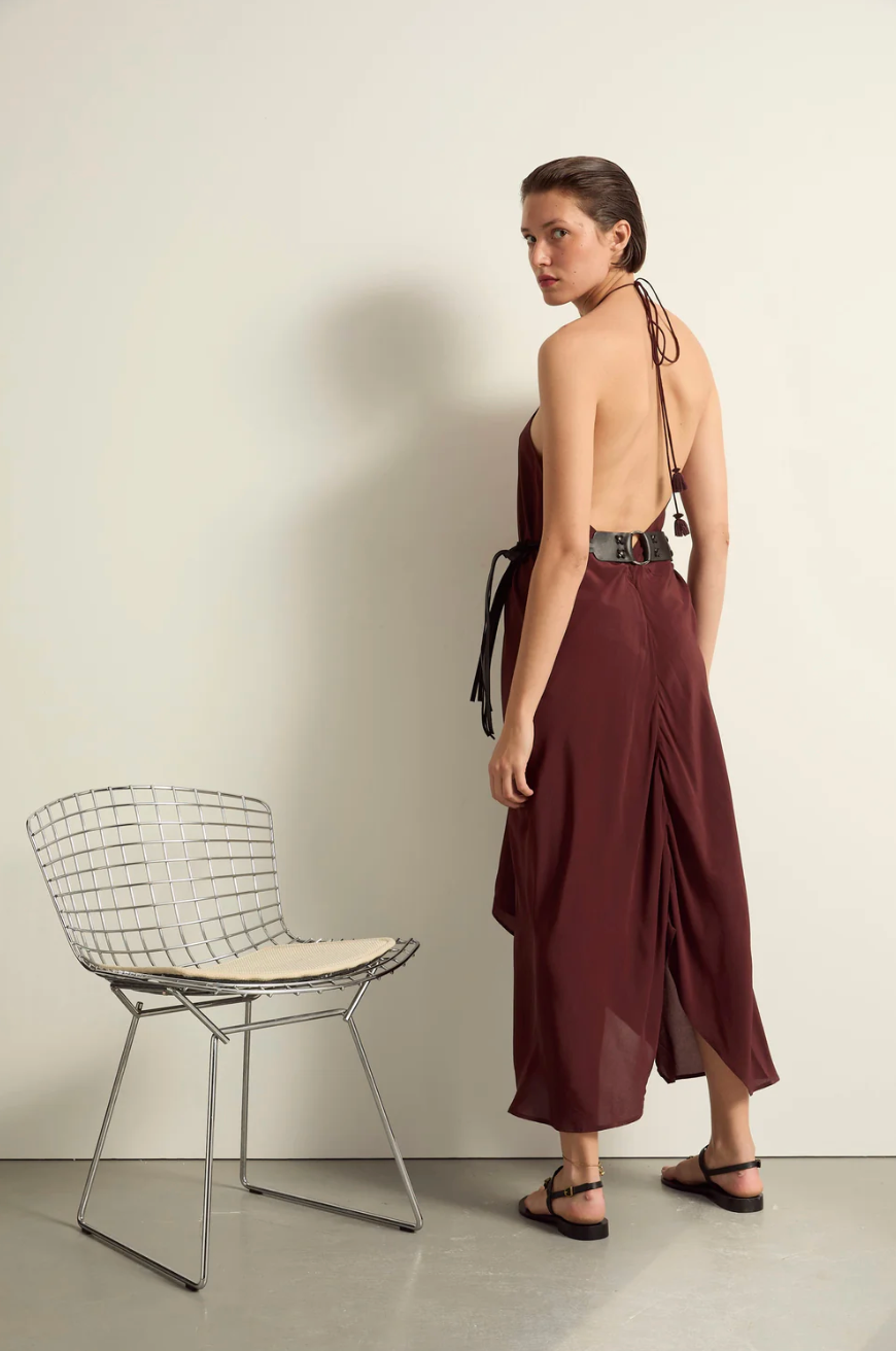 Robe Ivina Soie Burgundy - Mare di Latte