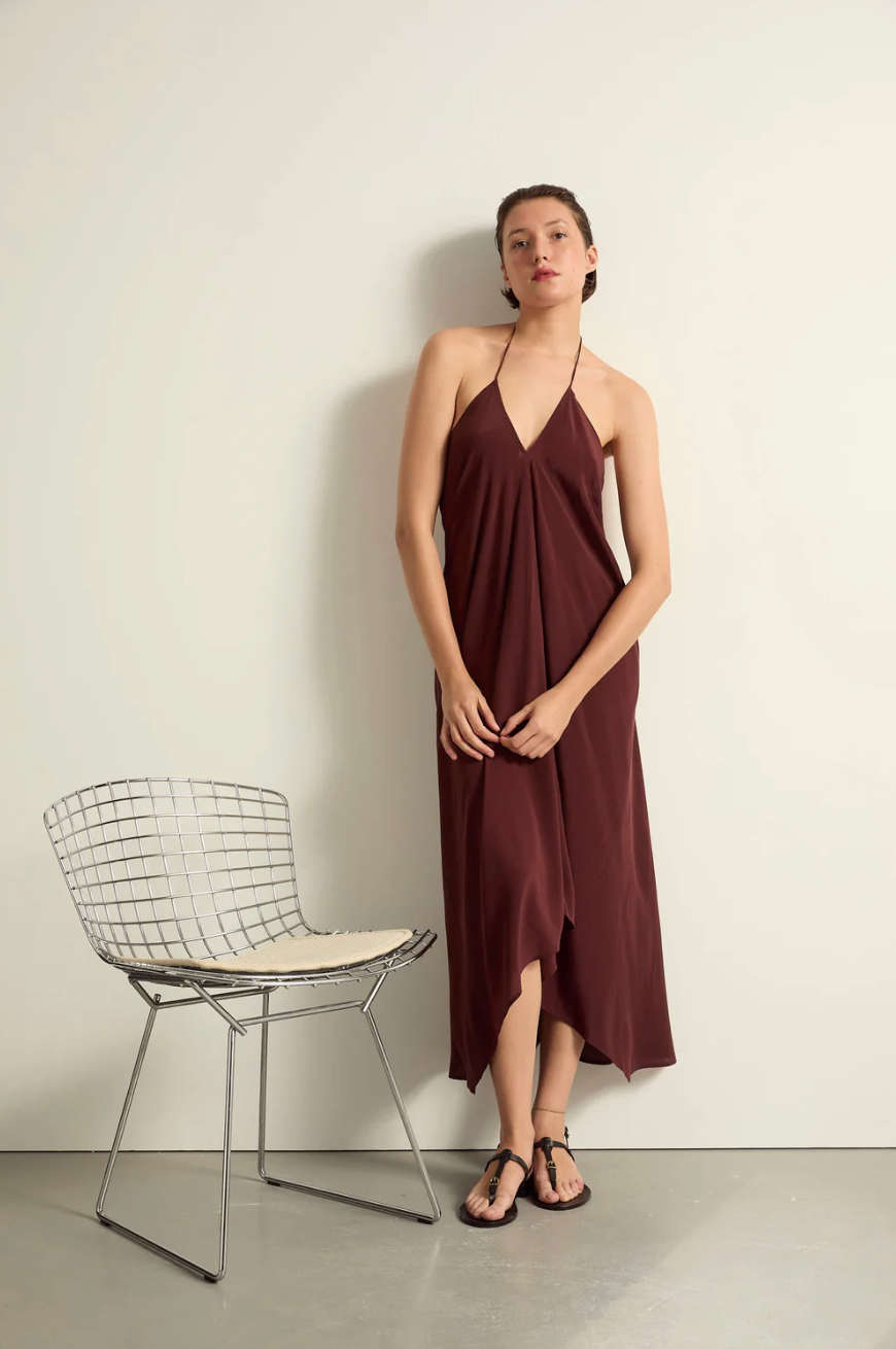Robe Ivina Soie Burgundy - Mare di Latte