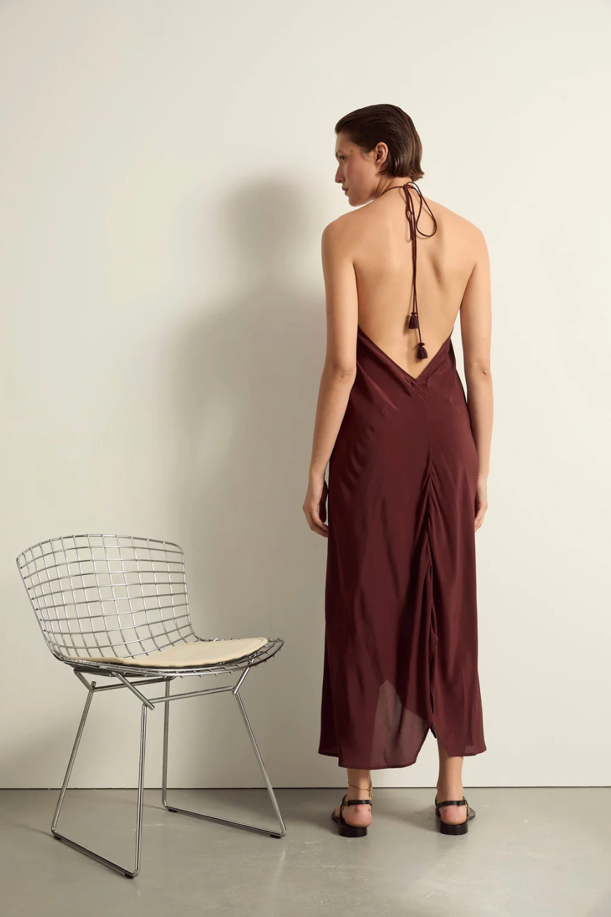 Robe Ivina Soie Burgundy - Mare di Latte