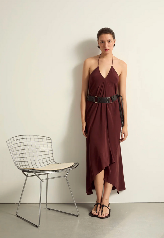 Robe Ivina Soie Burgundy - Mare di Latte