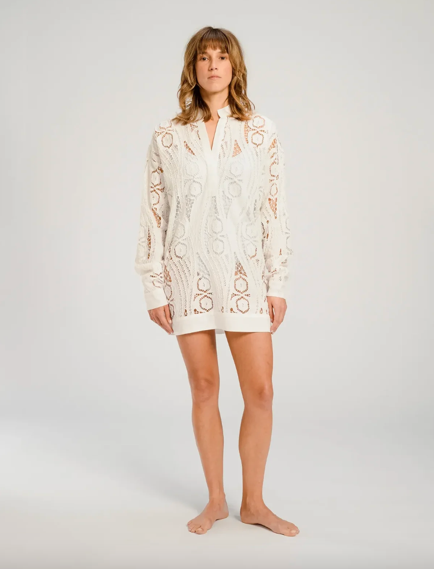 Robe Courte Dentelle Blanche New York - V de Vinster