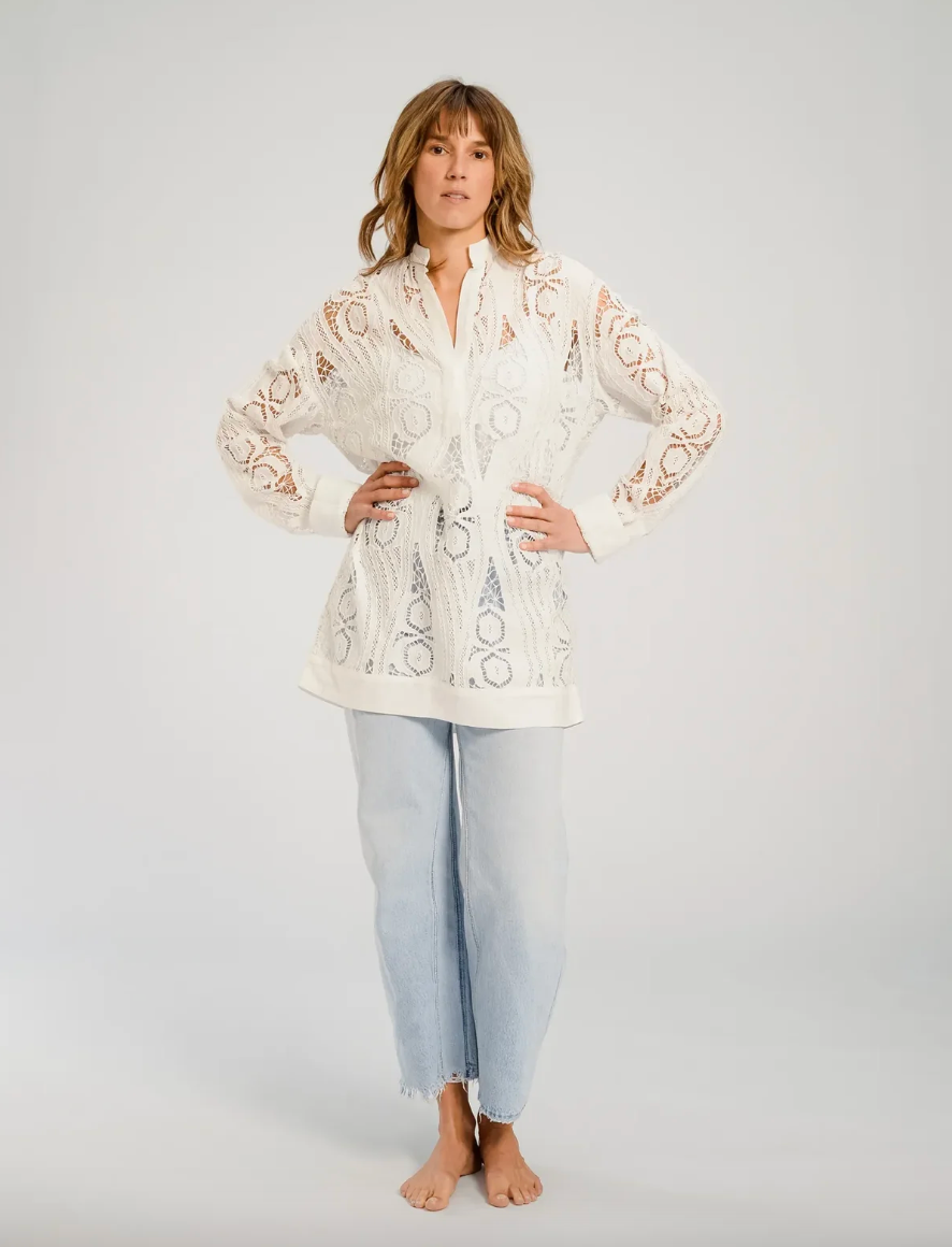 Robe Courte Dentelle Blanche New York - V de Vinster