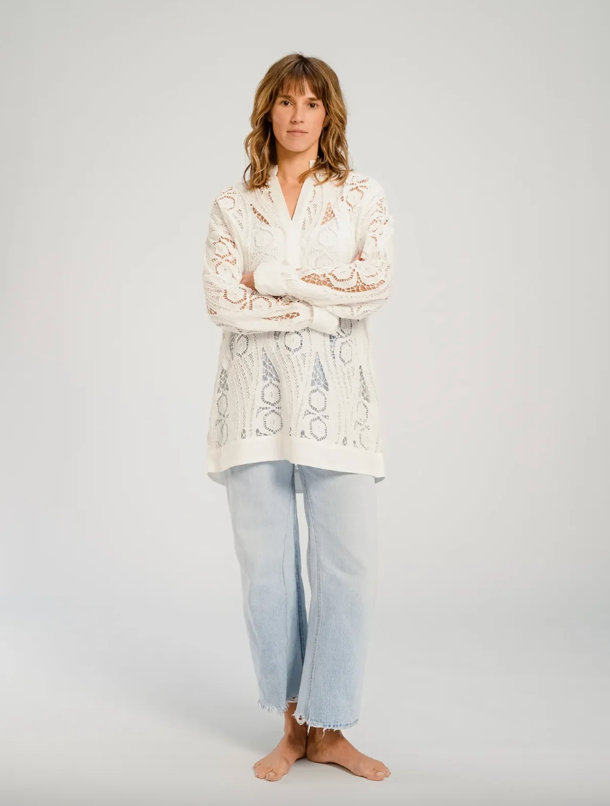 Robe Courte Dentelle Blanche New York - V de Vinster