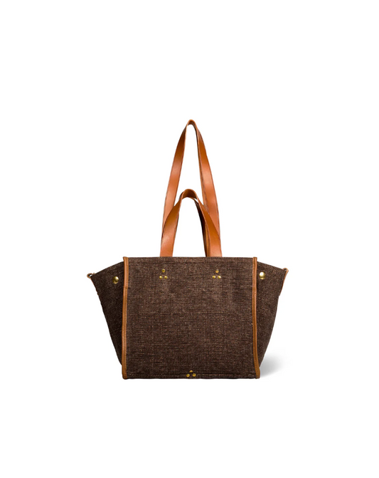 Cabas Léon S Toile Chocolat - Jérôme Dreyfuss