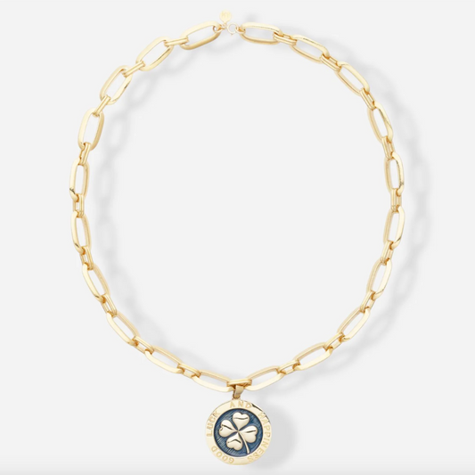 Collier Happiness Émaillé Bleu - Alexandra Margnat