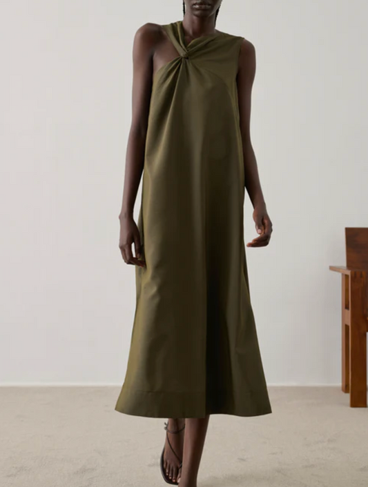 Robe Emna Asymétrique Kaki - Soeur