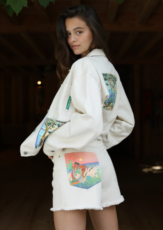 Short en Jean Sunset Pink Ecru - G. Kero