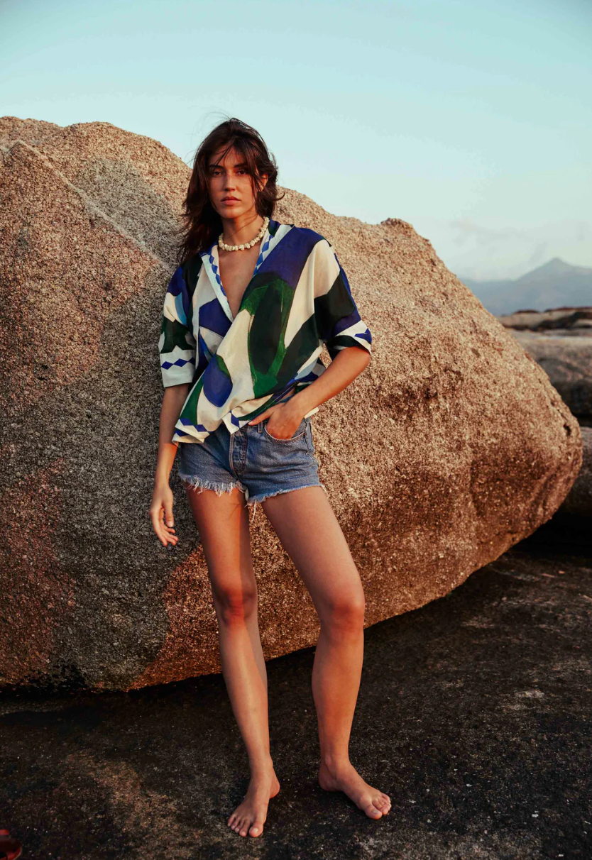 Blouse Heracles Cactus Lapis Blue - Mare di Latte