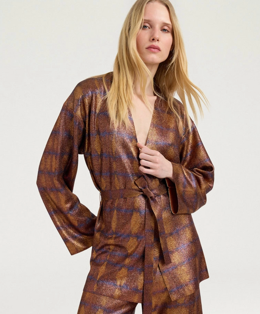 Cardigan Chama Imprimé Brûlé/Violet - Momoni