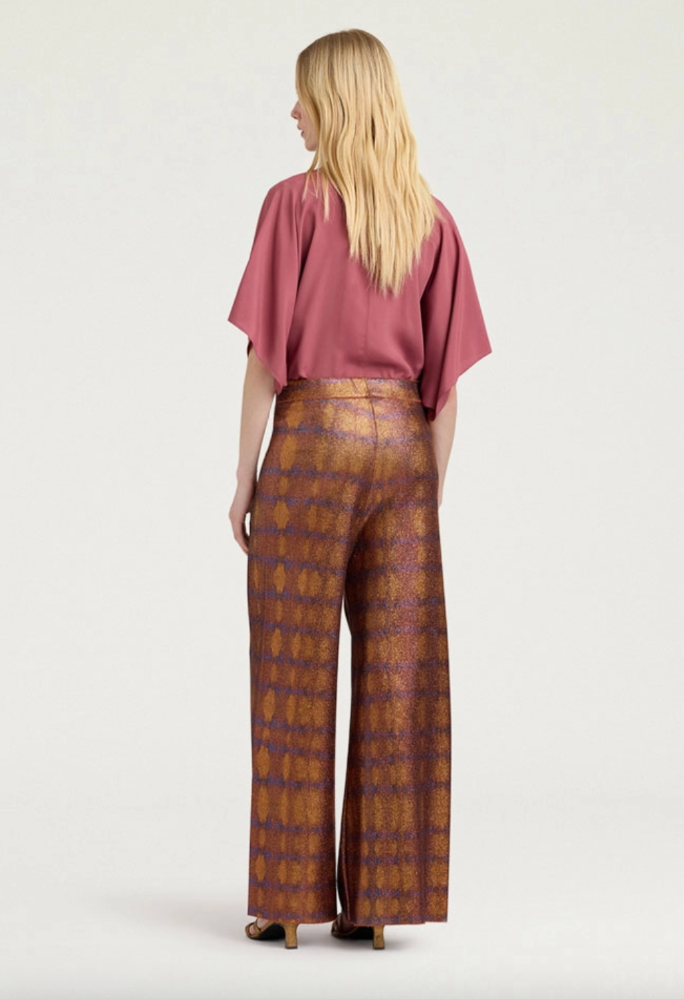 Pantalon Anselmo Imprimé Brûlé/Violet - Momoni
