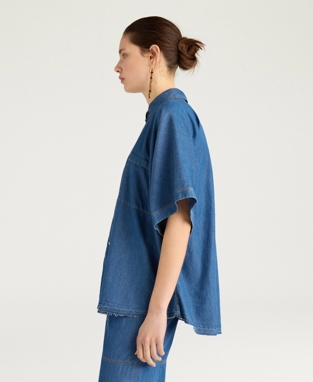 Chemisier Lila Chambray Bleu - Momoni
