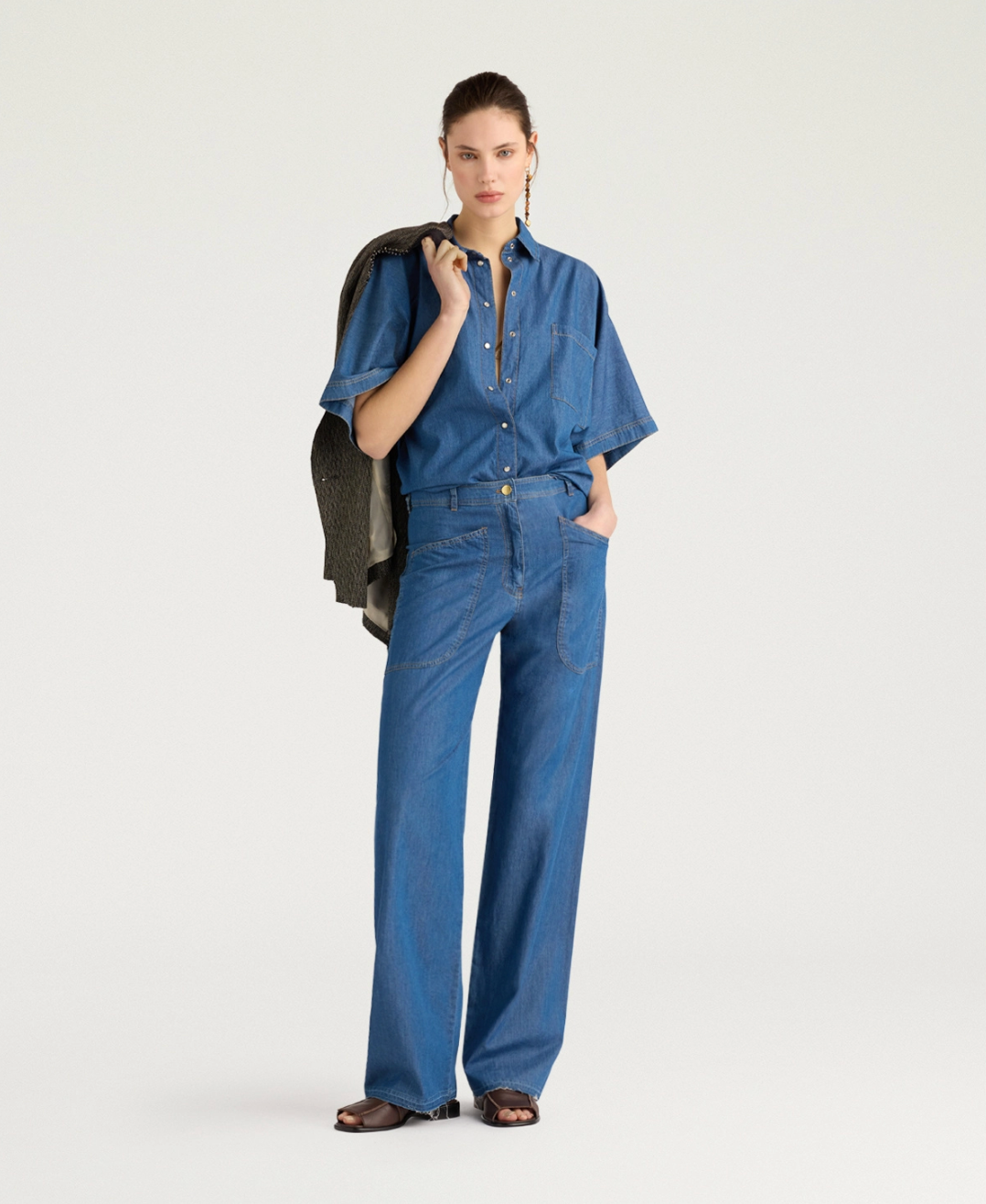 Chemisier Lila Chambray Bleu - Momoni