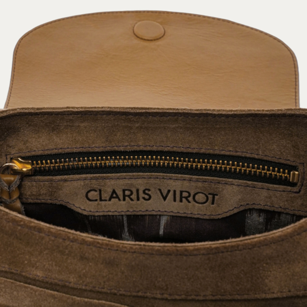 Sac Marine Cuir Taupe - Claris Virot