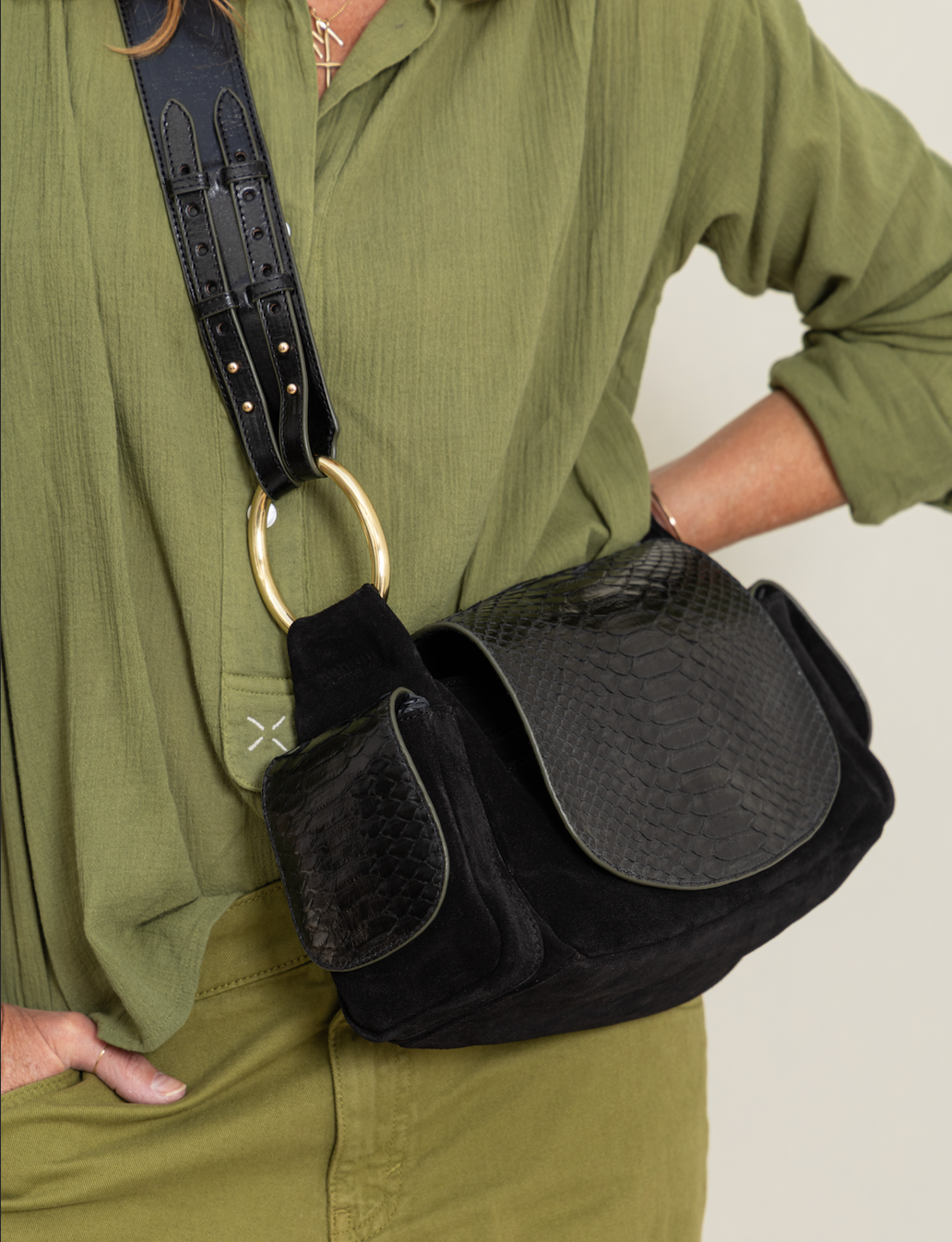 Sac Marine Python Noir - Claris Virot