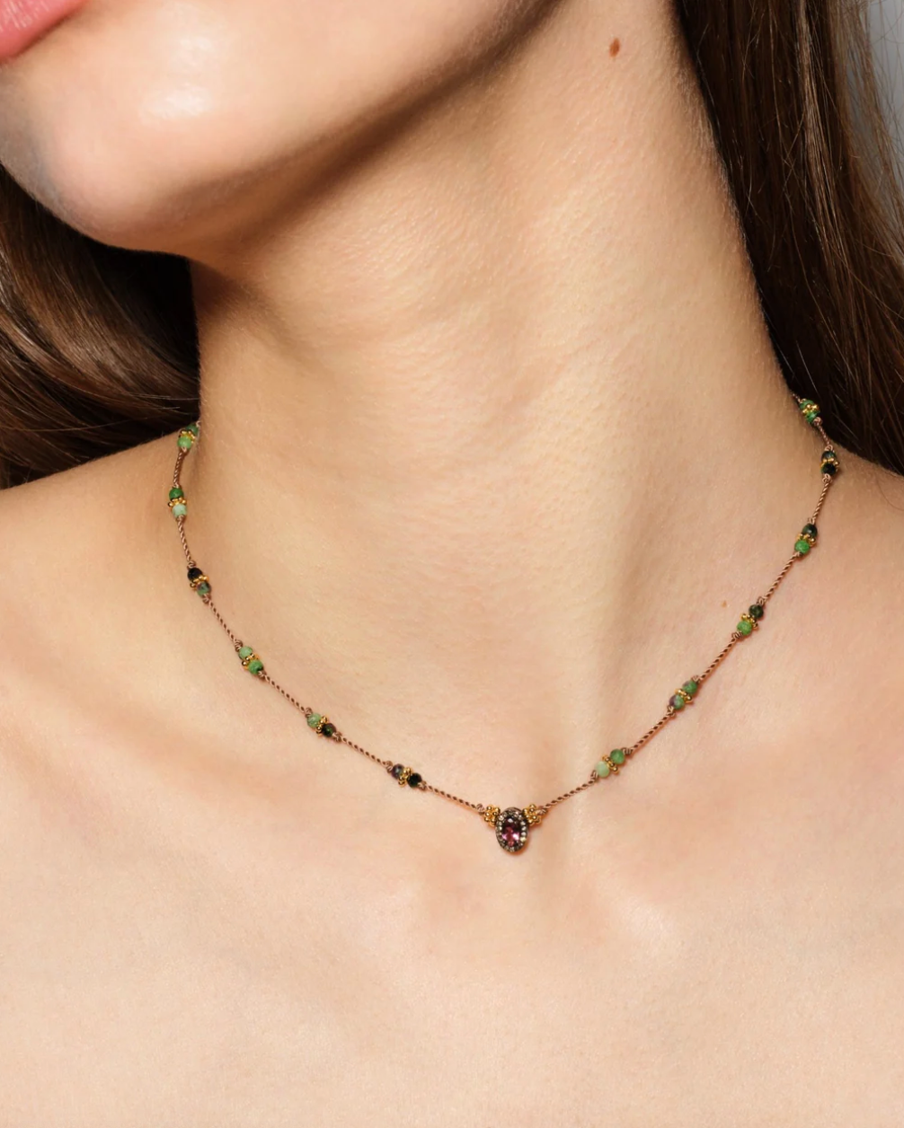 Collier Dâka Tourmaline Rose - Tityaravy