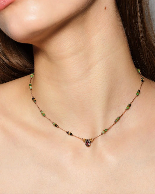 Collier Dâka Tourmaline Rose - Tityaravy