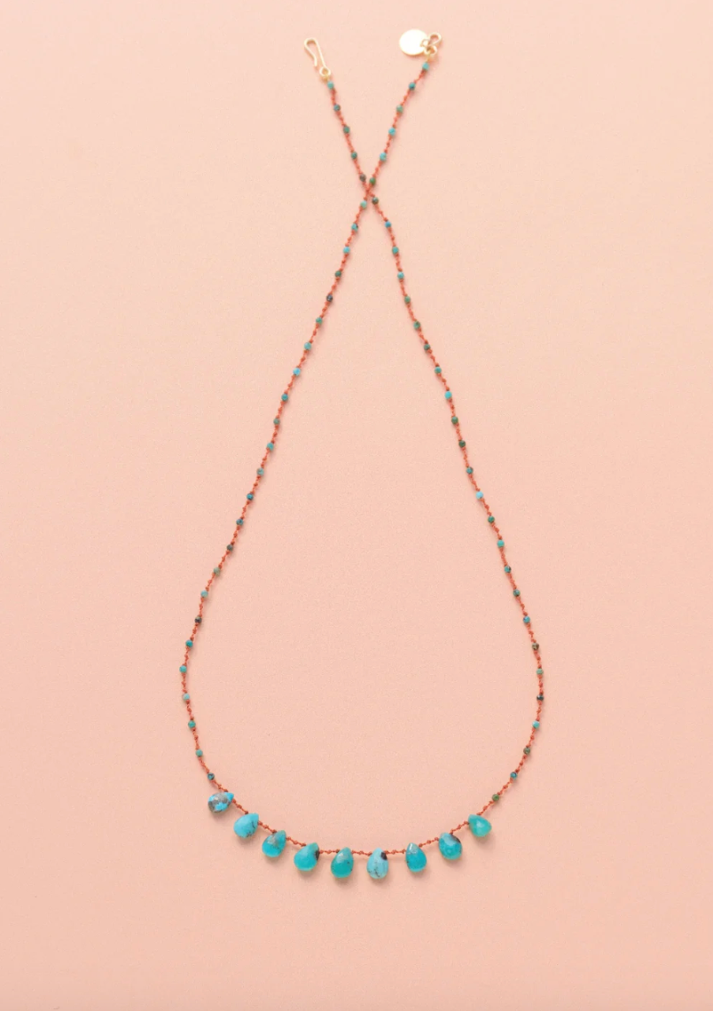 Collier 9 Gouttes Turquoises - Ivarene
