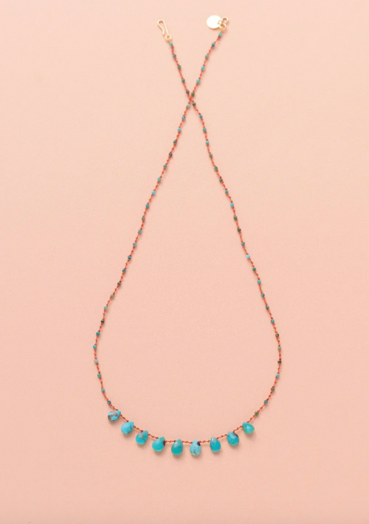 Collier 9 Gouttes Turquoises - Ivarene