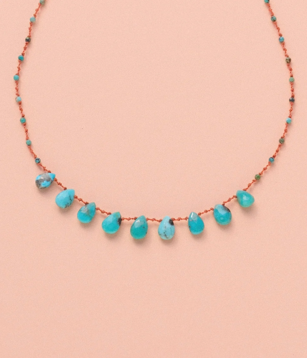 Collier 9 Gouttes Turquoises - Ivarene