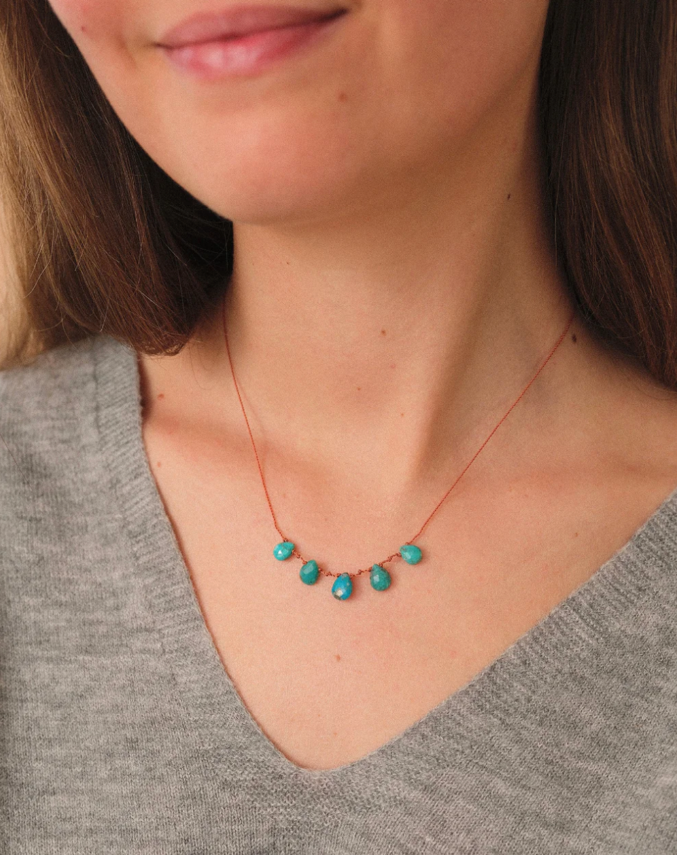 Collier 5 Gouttes Turquoises - Ivarene