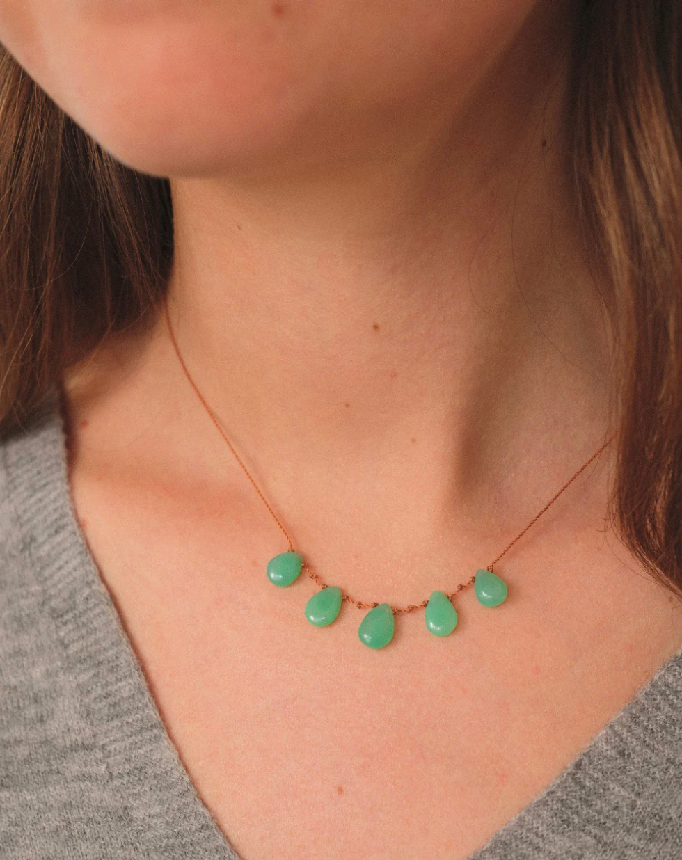 Collier 5 Gouttes Chrysoprase - Ivarene