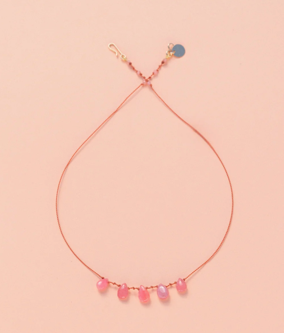 Collier 5 Gouttes Rhodocrosite - Ivarene