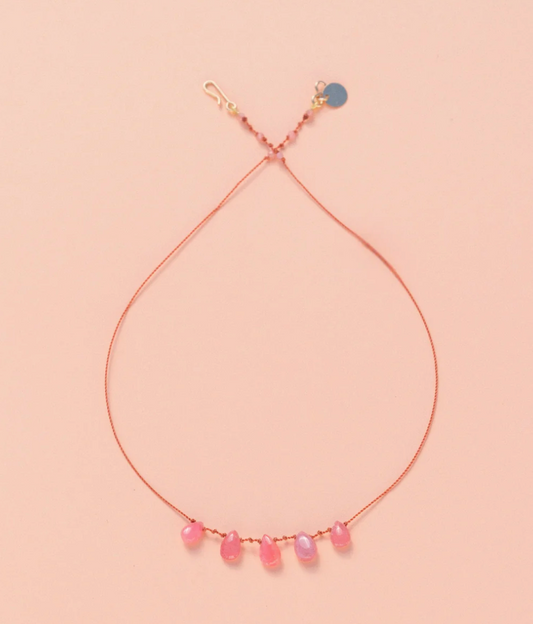 Collier 5 Gouttes Rhodocrosite - Ivarene