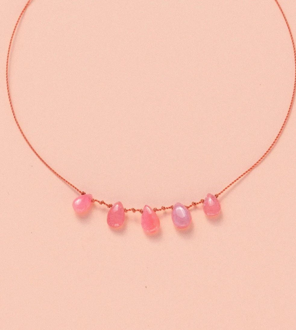Collier 5 Gouttes Rhodocrosite - Ivarene