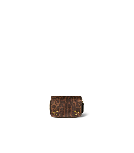 Porte-Monnaie Henri Croûte Velours Léopard Naturel