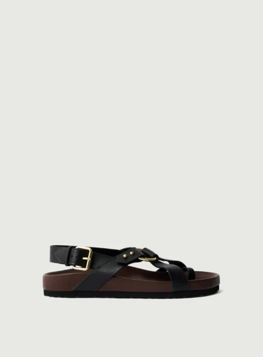 Sandales Mexico Cuir Noir - Soeur