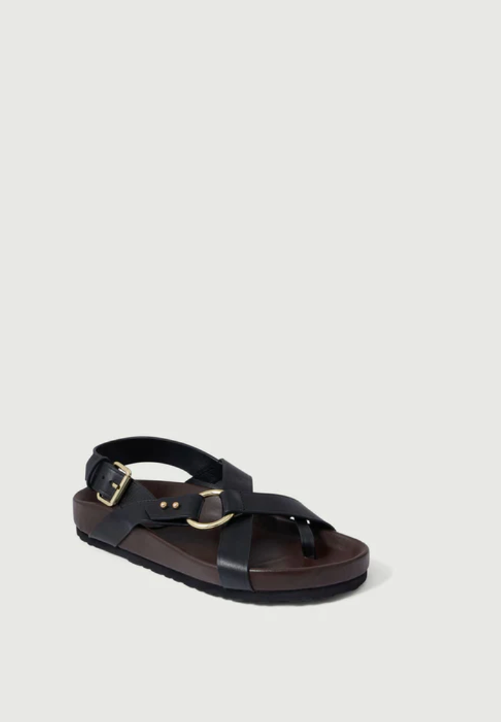 Sandales Mexico Cuir Noir - Soeur