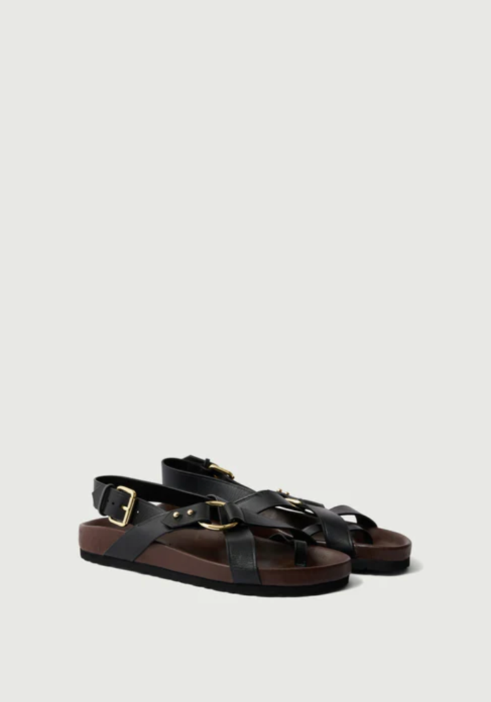 Sandales Mexico Cuir Noir - Soeur