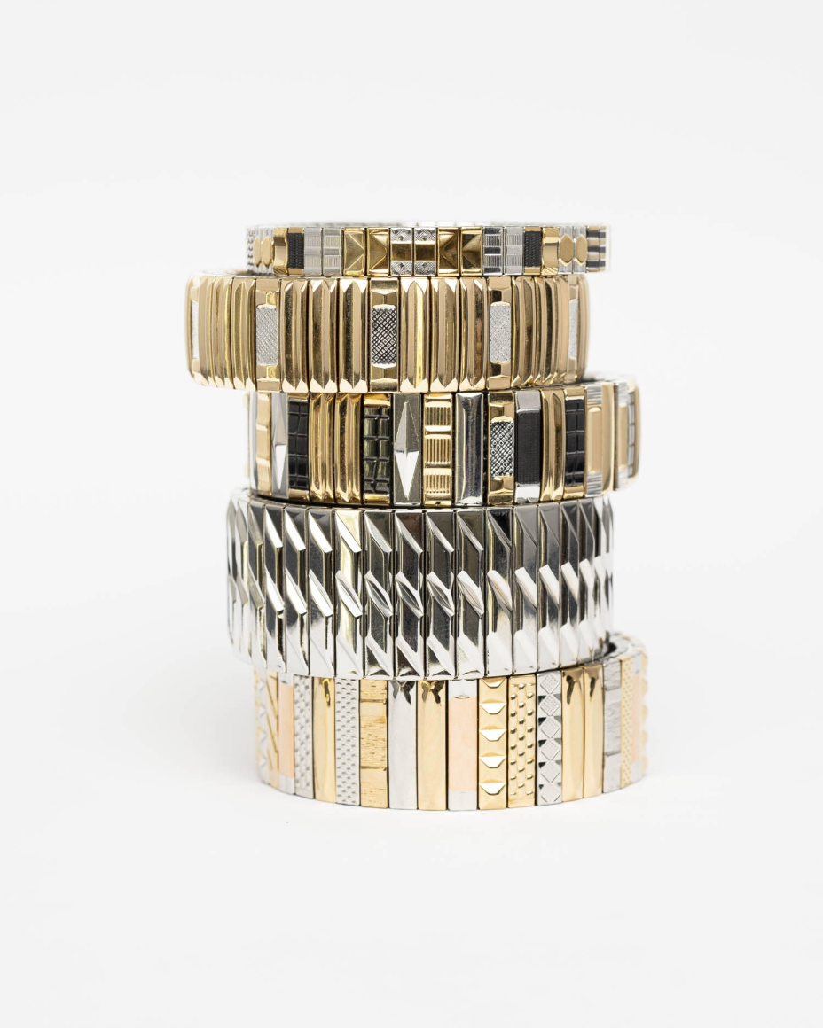 Bracelet Sig 14 Stripes Or & Argent - Sigal