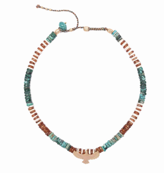 Collier Garuda Aigle Chrysocolle Hessonite - Room Service