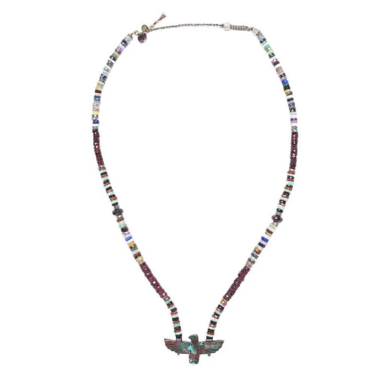 Sautoir Condor Perles Facettées Phoenix Chrysocolle - Room Service