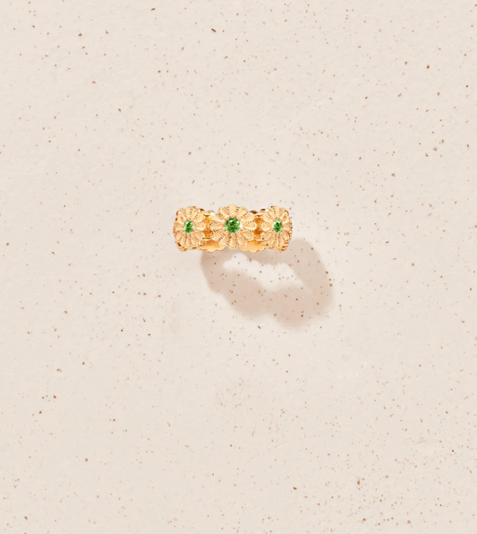 Bague Saï 7 Diopside Verte - Tityaravy