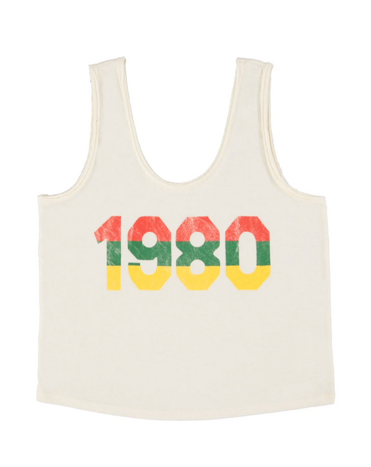 Sleeveless Top Ecru 1980 Print - Sisters Department