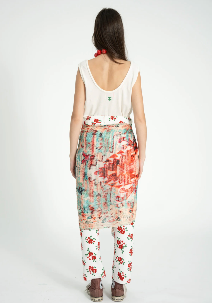 Sleeveless Top Ecru 1980 Print - Sisters Department