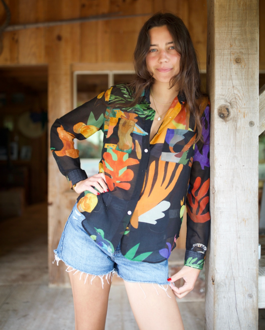 Chemise Coton Soie Nero Frutad - G. Kero